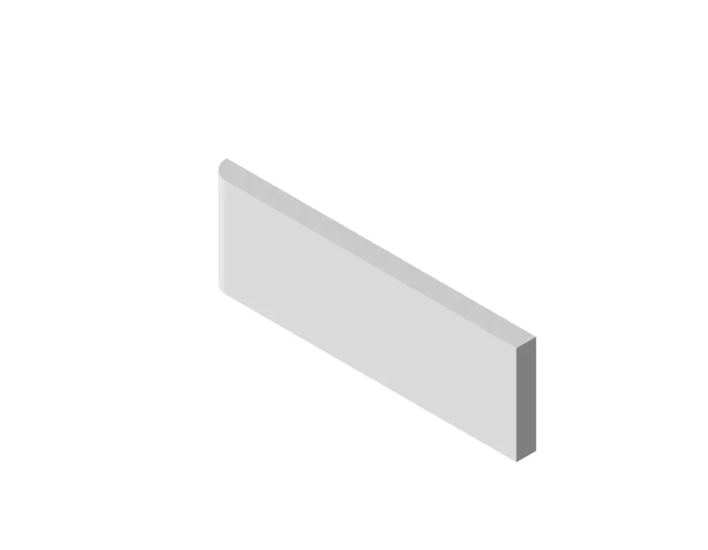 2" x 6" Surface bullnose - short